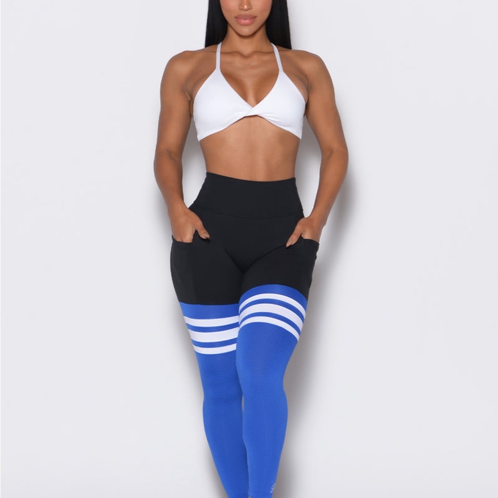 Bombshell Sportswear Black and Blue Leggings